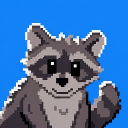 Viz's raccoon avatar, waving